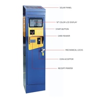 Nouvelle version améliorée du distributeur de tickets de stationnement personnalisé avec acceptation de monnaie, système de paiement pour parkings