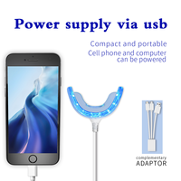 Kit de blanchiment des dents à domicile avec lumière LED USB bleue avancée, 16 lampes et gel à la menthe