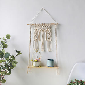 Tapisserie en <span class=keywords><strong>macramé</strong></span> tissé à la main, décoration murale nordique de style ins, étagère de rangement pour chambre à coucher, salon, hôtel - Product Image 2