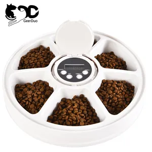 Geerduo Pet Atacado OEM ODM 6 refeições Digitas Múltiplos Animais de Estimação Alimentador Automático cronometrado para Gatos e cães pequenos