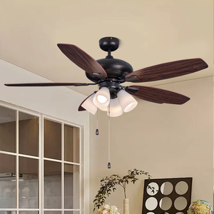 52 inch 5 Blades Đèn chùm trang trí quạt trần ánh sáng bóng đèn kéo chuỗi điều khiển Trần gắn trần <span class=keywords><strong>fan</strong></span> hâm mộ ánh sáng - Product Image 3