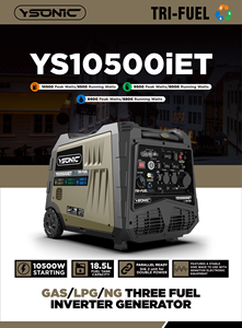 เครื่องกำเนิดไฟฟ้าแบบพกพา รุ่น Factory Quiet Series YS10500iE สตาร์ทไฟฟ้า กำลังไฟ 10 กิโลวัตต์ 120/240 โวลต์ 50/60 เฮิรตซ์ สตาร์ทด้วยมือ/ไฟฟ้า/รีโมท - Product Image 3
