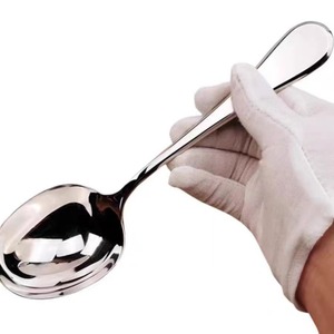 Cuillère profonde à large manche en acier inoxydable, grande louche à soupe, cuillères de service pour bouillie, nouilles et riz - Product Image 5