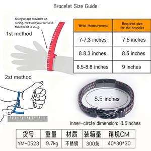 Double Layer Woven Men's <b>Leather</b> <b>Bracelet</b> Brown Stainless Steel Bowknot Gift 7.5 8.5 9 Inches - Product Image 4