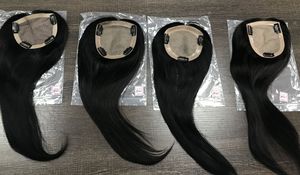 Topper de cheveux humains Remy 12A double tirage, qualité européenne, avec base en soie, section de trame à pointes pleines - Product Image 3