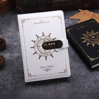 Carnet de notes A5 avec serrure, style européen rétro, journal créatif en similicuir, bloc-notes cadeau, 120 feuilles pour collection exclusive
