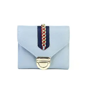 ZB354 último diseño con cinta y billeteras con cadena para las mujeres de moda bolso de diseñador monederos y bolsos monedero mujeres carteras