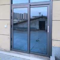 Porte PT en verre trempé avec cadre en alliage d'aluminium - Design moderne, isolation acoustique, facile à nettoyer, pour intérieur, salon, hôpital, chambre, entrée