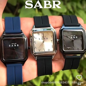Orologio <span class=keywords><strong>da</strong></span> <span class=keywords><strong>Polso</strong></span> al Quarzo SABR per <span class=keywords><strong>Uomo</strong></span>, Design Elegante con Numeri Arabi, Cassa in Lega e Cinturino in Silicone, Stile Casual e Sportivo - Product Image 2