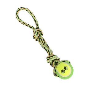 Juguete masticable para perros, cuerda interactiva con pelota de tenis, nudo de cuerda, juguete para la dentición para perros Teddy, 35 cm, juguetes de cuerda para limpieza de dientes - Product Image 2