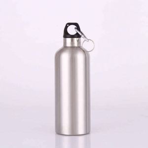 Bouteille d'eau isotherme en acier inoxydable avec mousqueton, noir, vert, argent, design minimaliste pour les voyages en plein air et le camping - Product Image 2