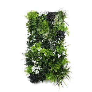 חתונה קישוט מקורה חיצוני פרחי פלסטיק ירוק קיר מלאכותי צמח