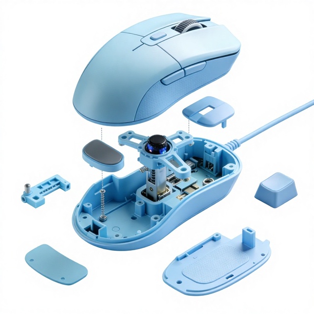 Customizable Injection Molded Black Plastic Parts for Computer Mice-JK MOLD Model JK20251226-5-China & Guatemala Origin