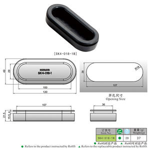 Tirador de goma con forma de <span class=keywords><strong>barco</strong></span> de pulgadas (negro, diseño que ahorra espacio, agarre cómodo, para puerta de gabinete/equipo) - Product Image 6
