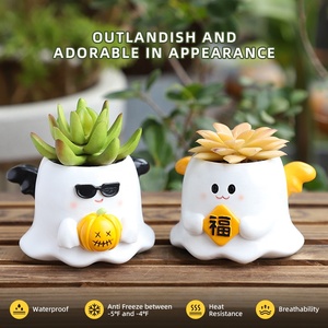 Vaso per Piante Grasse in Resina a Forma di Fantasma o Angelo di Halloween da 4 Pollici, Creativo Vaso Decorativo per Scrivania, Casa, Giardino e <span class=keywords><strong>Balcone</strong></span> - Product Image 3