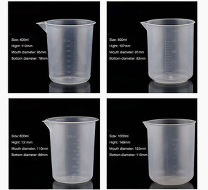 Đa chức năng 25ml 50ml 100ml 150ml 200ml 250ml phòng thí nghiệm nhựa tốt nghiệp đo cốc - Product Image 3