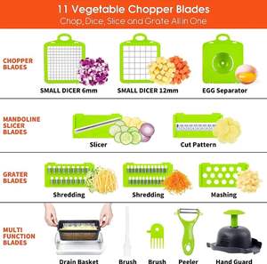 PP New Handheld 16-In-1 Kitchen Tool Multifunctional Vegetable Chopper and Fruit <b>Slicer</b> for <b>Onion</b> and Potato Peeling - Product Image 3