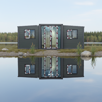 Maison conteneur extensible à double aile, maison modulaire préfabriquée pliable, structure en acier, abri portable pour les situations d'urgence