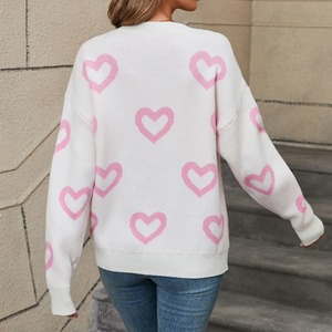 Women Y2k <strong>Valentines</strong> Oversized Knitted Sweater Heart Print Long Sleeve Crew Neck Loose Pullover <strong>Jumper</strong> Top Streetwear - Product Image 6