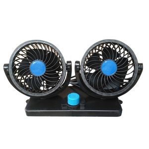 Universal <b>12V</b> <b>DC</b>/24V Truck Dashboard Fan USB/Adapter Compatible Double Head Air Cooling Turbo Car Fan - Product Image 5