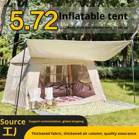Tente de toit gonflable imperméable pour camping, auvent quatre saisons, colonne d'air Oxford chaude, toit gonflable entièrement automatique 2.6x2.2x1.7m