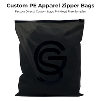 Sac à fermeture éclair semi-transparent givré personnalisé pour l'emballage des vêtements, sac d'emballage avec logo de marque et sac d'expédition pour le commerce électronique