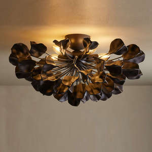 Lámpara Colgante Moderna de Pétalos Creativos para Restaurante, Hotel, Comedor, Dormitorio, Hermosa Lámpara de Flores de Cerámica Semiempotrada - Product Image 5