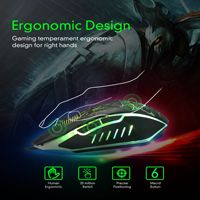 Souris optique ergonomique 6D 3600 DPI avec LED respirante séparée, souris RGB USB pour gamer, ordinateur portable, ordinateur de bureau, souris de jeu filaire ROHS