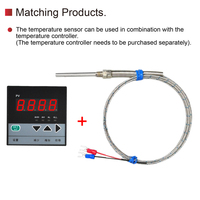 Industrial K Type Thermocouple Probe M8 Threaded High Temperature 600C Stainless Steel Fiberglass Insulated Digital ODM