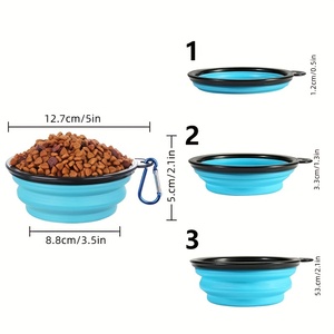 Tazón de Viaje Plegable de Silicona para Perros y Gatos con Tapa, Ligero y Fácil de Limpiar, para Camping y Uso al Aire Libre - Product Image 2