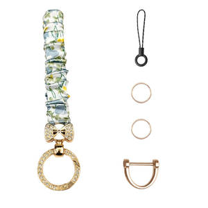 Porte-clés multifonctionnel élastique avec nœud en strass, bracelet de poignet, sangle pour téléphone portable, cordon pour smartphone, breloque - Product Image 4