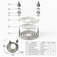 Élément chauffant pour bouilloire à nouilles 3KW 220V, SS304, 8mm, M16, serpentin tubulaire