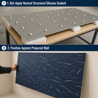 Panel Dinding SPC Tahan Air Bertekstur Kaya Ramah Lingkungan untuk Pelapis Dinding Interior Modern Kamar Mandi Rumah Sakit Sekolah Ruang Makan