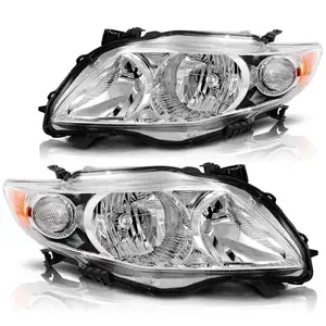 car body chrome head light lamps for toyota corolla 2007 2008 2009 2010