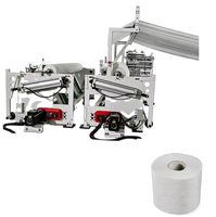 Machine de rembobinage de papier toilette en rouleaux jumbo entièrement automatique avec gaufrage et perforation, machine à fabriquer du papier toilette