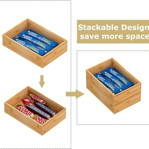 Caja de almacenamiento de madera para cosméticos, encimeras de cocina y artículos diversos; caja organizadora con compartimentos para uso doméstico. - Product Image 1
