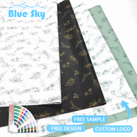Logo personnalisé couleur rose 17g cadeau/vêtements/bouquet emballage de tissu avec papier autocollant boîte d'emballage cadeau papier de soie