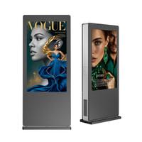 Pantalla LCD Táctil de 65 Pulgadas, Doble Cara, para Exteriores, de Alto Brillo, para Publicidad Digital, Resistente al Agua IP65, 2K 4K