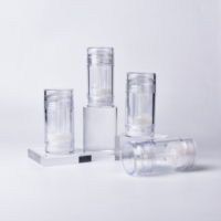 Vente en gros de récipient de bâton de déodorant en plastique vide de couleur bleu gris de 100ml 200ml avec bouchon à vis bouteille de crème solaire de forme ronde