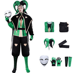 Costume de bouffon médiéval pour adulte, ensemble de <span class=keywords><strong>d</strong></span>éguisement de harlequin pour homme avec masque pour Halloween, fête de <span class=keywords><strong>carnaval</strong></span> - Product Image 2