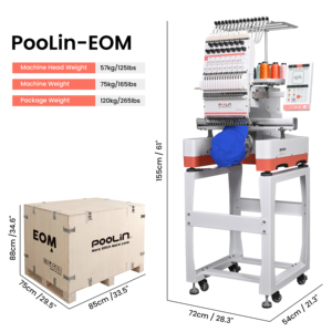เครื่องปักผ้าเชิงพาณิชย์ PooLin EOM 15 เข็ม พื้นที่ปักขนาดใหญ่ 240*360 มม. ความเร็ว 1000 จุดต่อนาที หน้าจอสัมผัส 9 นิ้ว รองรับ USB และ WiFi เหมาะสำหรับผู้เริ่มต้น - Product Image 6