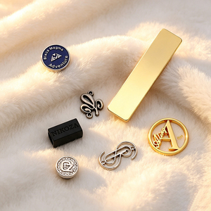 Private <b>Name</b> Custom Metal <b>Tags</b> Custom Logo Sew-on Metal Emblems Fashion Brand Labels for Bags and Garments - Product Image 3