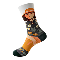 Chaussettes amusantes personnalisables avec motifs et logos gratuits, chaussettes fantaisie en coton avec tricot jacquard