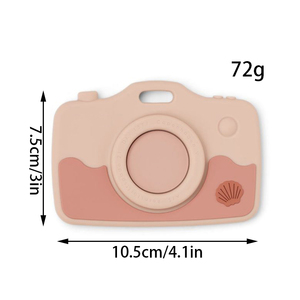 Mordedor de silicona suave para bebé, <span class=keywords><strong>chupete</strong></span> de juguete con forma remota, juego de masticación calmante, anillo de <span class=keywords><strong>cadena</strong></span> con sonajero, diseño de cámara infantil personalizado - Product Image 2