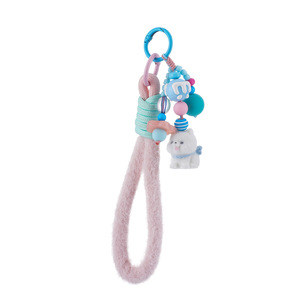 Porte-clés en peluche Mini chien, breloque en acrylique, fil de coton, alliage, forme 3D, pendentif pour sac à dos, cadeau Hiver 2025 - Product Image 5