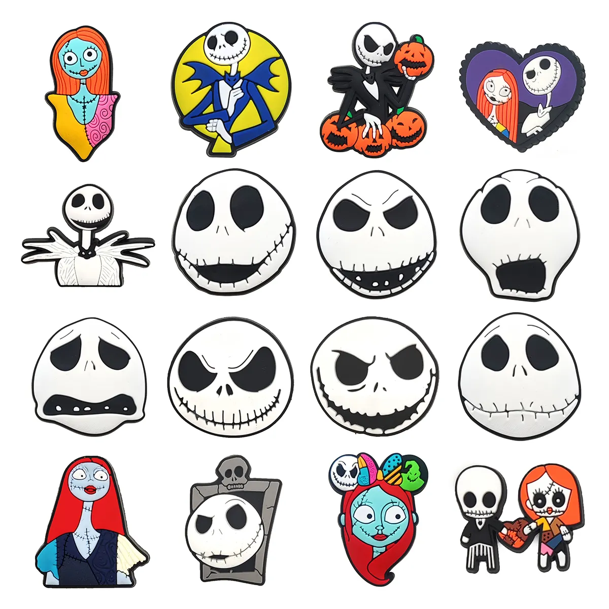 2024 Jack Skellington amuletos de PVC para sapatos de tamancos amuletos decorações de sapatos presentes de Natal atacado