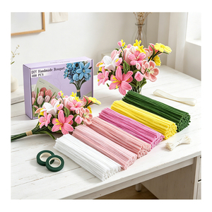 Kit d'activités créatives éducatives DIY : Matériel de nettoyage de tuyaux en velours de 8 mm pour projets scolaires faits main, art décoratif créatif en nettoyage de tuyaux - Product Image 4