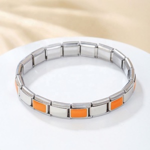 Jewelry New Arrival Stainless Steel Italian Elastic <b>Stretch</b> Adjustable Flower Couple <b>Bracelet</b> for Women - Product Image 2