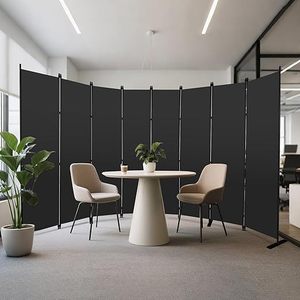 Black Foldable Room Divider Screen 6 Panel Opaque Privacy Partition For Office Commercial Spaces - Product Image 1