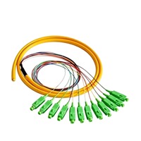 Cable de Fibra Óptica Simplex/Dúplex de 12 Núcleos, Conector APC/UPC de 0.9mm, 1m/5m, SC/LC/FC/ST, OM2/OM3